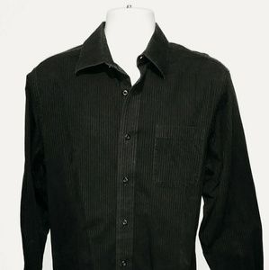 APT 9 Black Men's L Button Down Shirt Long Sleeves